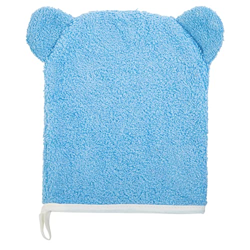 C.R. Gibson BMIT-24245 Симпатична мечка памучен пол неутрален бебе миење крпа за бања, 6,625 W x 7,5 L, повеќебојни