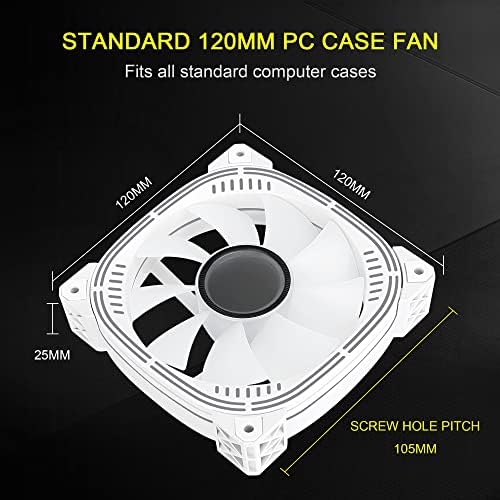 Conisy Silent Series Series 120mm Case Fan for Computer Case, RGB LED тивки компјутерски вентилатори со 4Pin Molex & 3Pin Connector Connector Connector