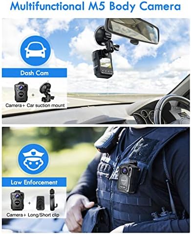 Договор за пакет Boblov, M5 2K 128 GB полициска камера за тело, овозможено GPS и CAM монтирана од телото, 64G/128G, вградена батерија