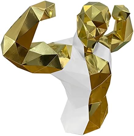 Мускул мачо креативна декорација на домови 3Д модел на хартија геометриски хартија трофеј DIY оригами загатка Рачно изработена хартија скулптура