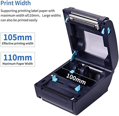 Печатач за термичка етикета Zhuhw за етикета за пакет за испорака 4x6 160mm/s USB & BT конекција за печатач за печатач на налепница