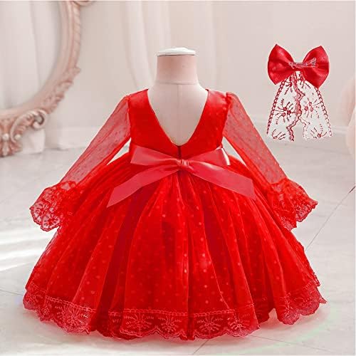 Idopip цвет девојка со долг ракав Туту фустан за деца бебе роденденска заедница забава Официјални венчаници со венчавки +облека
