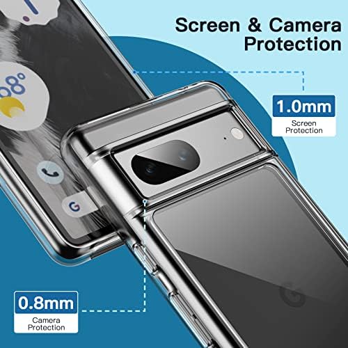 Jetech Case за Google Pixel 7, Chockproof Tonef Bumper Cover, Anticratch Clear Back