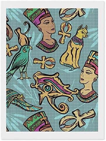 Антички Египет уметнички образец Дијамантски комплети за сликање за возрасни, целосен квадратен вежба дијамантски сликарство за декор на