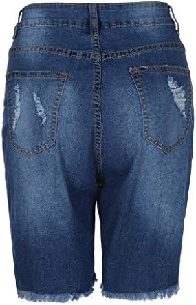 Lariau истегнат џин шорцеви за жени летни женски џебови мијат потресени слаби фармерки кратки панталони панталони