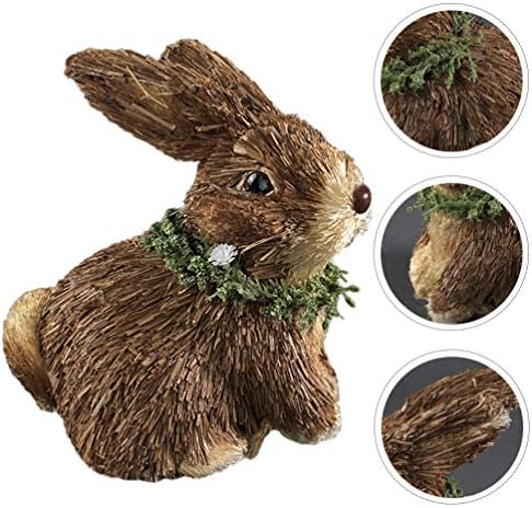 Абоофан Велигденска трева зајаче зајаци фигурини гроздобер ратан зајаци статуи вештачки трева зајаче фигури Велигденски украси