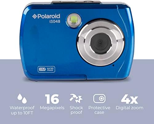 Polaroid IS048 водоотпорен инстант споделување 16 MP дигитална преносна рачна акција за акција, Teal