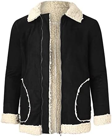 Зимски јакни за дигит за мажи плус големина патент лапел Шерпа наредени густо топли зимски палта замрзнати композитни палта на руно