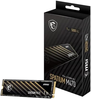 MSI SPATIUM M470 PCIE 4.0 NVME M.2 1TB Внатрешен SSD PCIE GEN4 NVME 1.3 3D NAND 3300 TBW