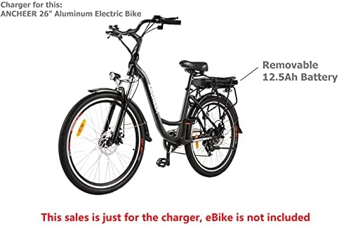 3 AMP паметен полнач компатибилен со Ancheer 26 Алуминиум електричен велосипед 36V батерија