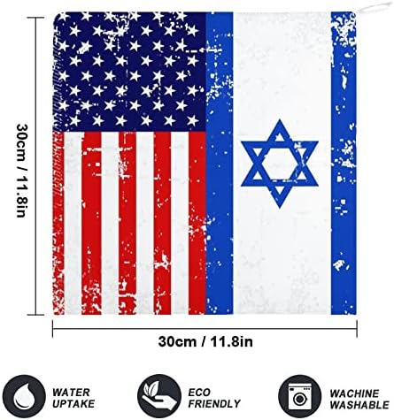 Американско Израелско Знаме Рачна Крпа Со Висечка Јамка Абсорбента Микрофибер Симпатична За Домашна Бања Кујна