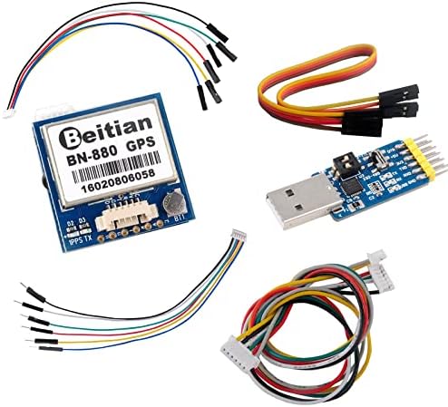 Geekstory BN-880 GPS модул U8 со Flash HMC5883L Compass + CP2102 6 во 1 USB-Uart Сериски адаптер модул со 4P DuPont Cable Jumper Wire, женски до