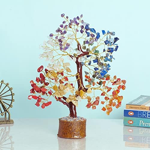 Чакра дрво - Кристално дрво на животот - дрво Фенг Шуи - Чакра Стоунс - Кристали и камења - Дрво за пари - Среќа привлечност - Духовен декор