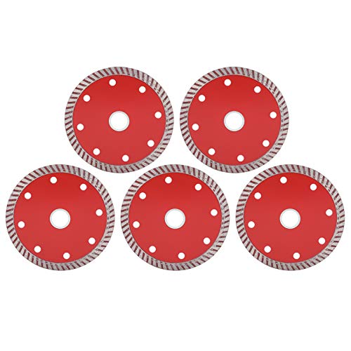 Walfront 5 парчиња црвена пила сечила 105мм керамички сечење диск за сечење на дрво за дрво, сечило за мелење, дискови за мелење/дискови