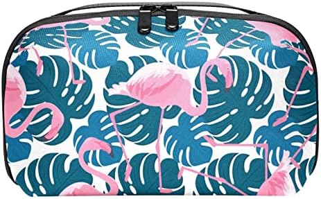 Водоотпорна Торбичка за Шминка розови фламинго и лисја од чудовиште Организатор На Торба За Шминка Патна Патент Тоалетна Торба Мала Козметичка