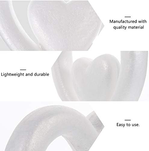Тентикоко пена срцеви венци 25 см занаетчиски венец прстени полистирен со двојно срцев модел на моделирање на форма за свадба на