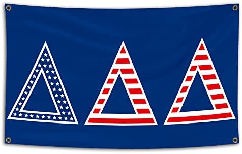 Се користи за Делта Делта Делта 3 × 5ft Америка со знаме на Америка со четири месинг сина позадина Банер за декорација на двојно бод
