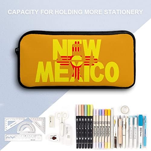 Ново Мексико знаме големо молив кутија кутија за складирање на кутија за складирање торбичка за шминка за торбичка за торбичка
