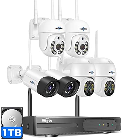 HEISEU 2K WiFi Security Camera System Надворешен 3MP DOME PTZ камери и камери за куршуми за надзор Мобилни и компјутер, далечински