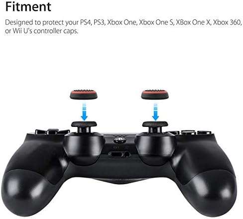 4PCS Силиконски палецот на палење капачиња за капаци на капачето за капаче за џојстик за PS2 PS3 PS4 Xbox One Xbox 360 безжични контролори