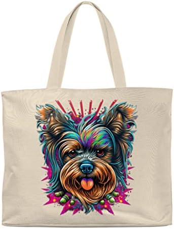 Кучето за лице за лице Клип Арт Торба - Торба за купување на животни - шарена торба за тота