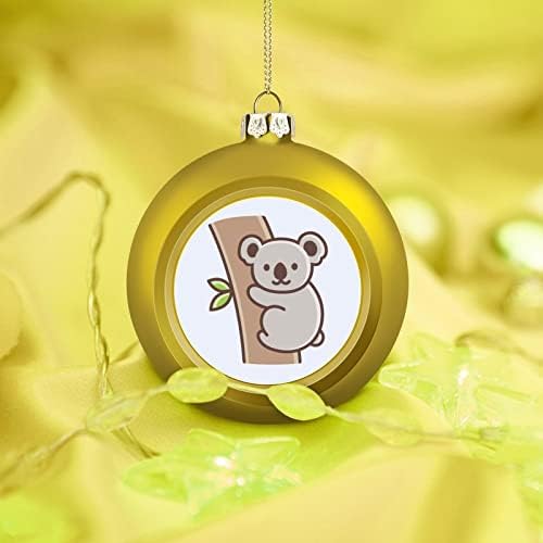 Симпатична цртана коала Божиќни топки украс за распрскувачки отпорен за привлечност Божиќно дрво што виси декорација