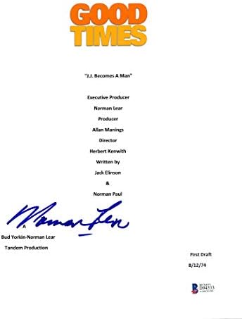 Norman Lear Authentic потпишан ТВ скрипта за добро време, автограмиран бас #d94533