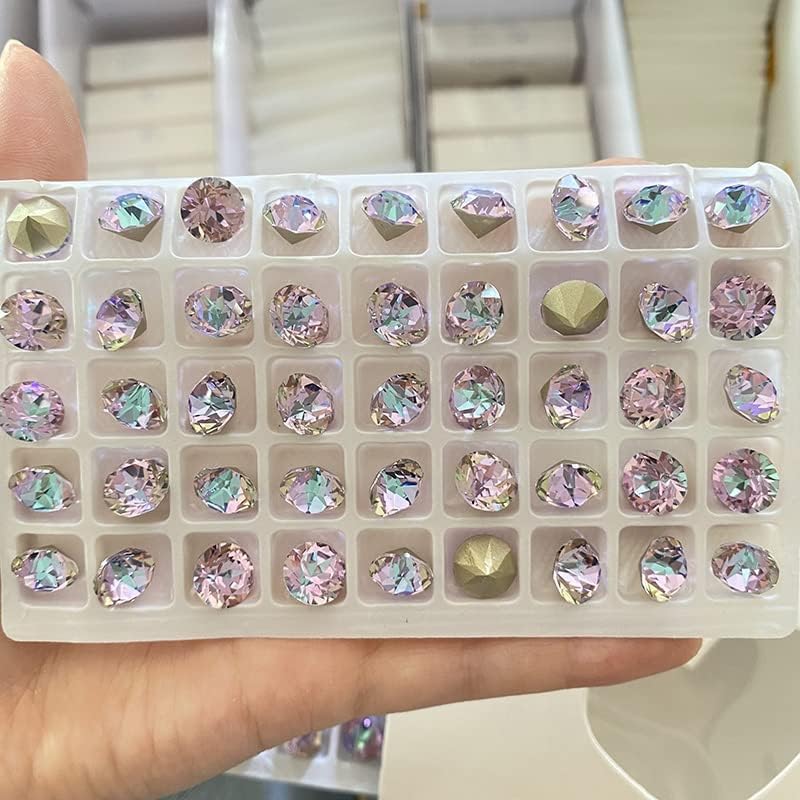 10 парчиња витраил светло тркалезна облик накит што прави Rhinestones Pointback DIY додатоци лабава стаклена камен нокти мониста