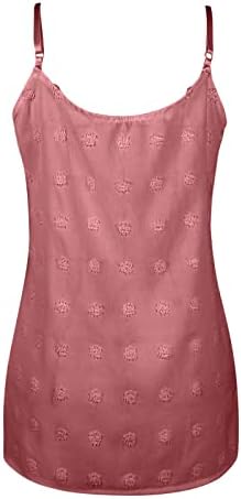 Женски ками туничен резервоар врвови точки кошули без ракави лажички вратот на вратот лето лето -обична маичка цврста трендовски блузи фустани