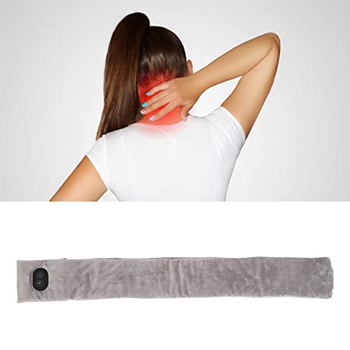 Загревање на шал, 32,3 x 4,1in Вибрација Масажа Електрична загреана шал за олеснување на болката во вратот, двострана кадифе