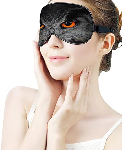 Злобните очи орел був Bubo Bubo Blindfold маска за спиење ноќно сенка покритие со прилагодлива лента со смешна графика за жени мажи