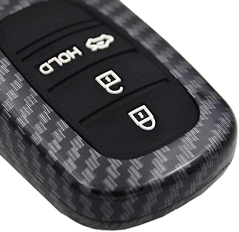 2-слоеви хибриден комбо-јаглероден клуч FOB Cover + Keychain за 2022 2023 Honda Civic Accord CR-V hr-V v Pilot Si Ex Ex-L Touring