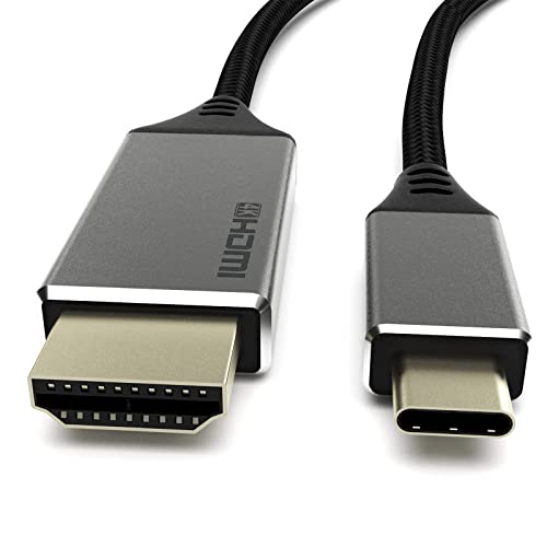 USB C ДО HDMI Кабел 3FT, 4K USB Тип-C До HDMI Порти Најлон Плетенка Кабел За Домашна Канцеларија