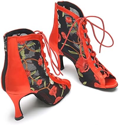 Litnermia zenterенски патент глужд танцувачки чизми забава сала за салони за цвеќиња од цвеќиња латино танцување чевли за пети