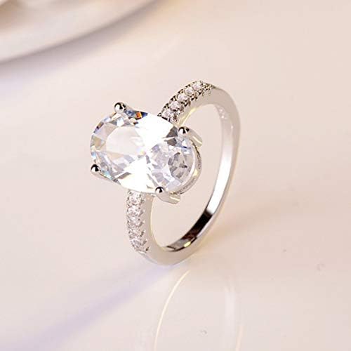 2023 Едноставен луксузен овален бел циркон дами прстен накит машки накит