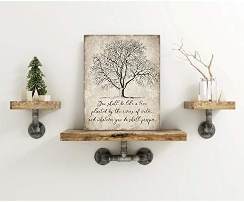 Shallе бидете како дрво гроздобер wallиден знак, античко дрво на животот wallиден декор, рустикален дрвен знак за дома, кујна,