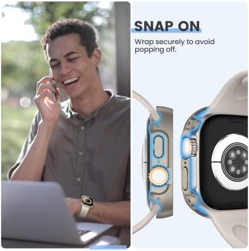 [3PACK] Тенсеа за Apple Watch Ultra Ectain Protector Case 49mm, Iwatch Заштитна обвивка за лице, вграден филм со темни стакленички филмови, ултра