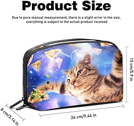 Торбичка ЗА Торбичка ЗА Носење УСБ-Кабел Организатор Џебен Додаток Патент Паричник, Галакси Мачка Летање Млечен Пат Пица Смешно