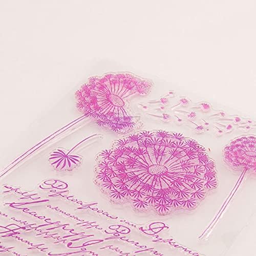Розови летачки цвеќиња цвеќиња позадина јасни марки силиконски картички за печат со сентиментации, честитки за зборови за празници за правење картички што прават