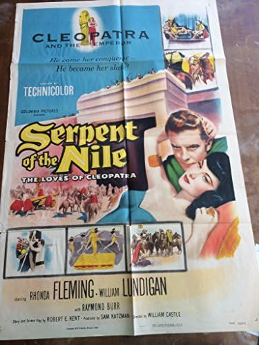 Змија на Нил А Оригинален филм Постер од 1953 година Клеопатра што ја играше Ронда Флеминг