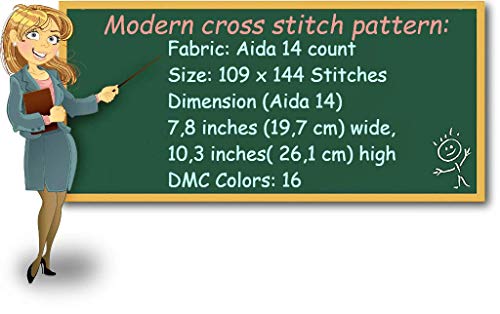 Модели на вкрстени бод PDF, пеперутка инсекти бамбус лесен дизајн на крос -бод, дизајн, модерен преброен едноставен печатење DMC Cross