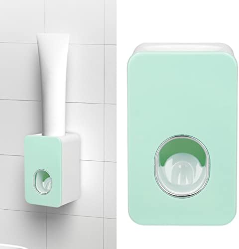 Ftvogue автоматски диспензерот за заби за заби wallид додатоци за бања ABS со супер лепено подлога за вшмукување за деца семејство