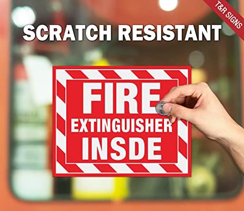 T&R Fire Sursingober Inside Sign Stickers - 10 пакет - 5 x 4 инчи рефлексивна етикета, УВ отпорна, водоотпорна, избледена и отпорна