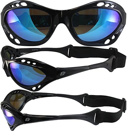 3 Пара Бирдз Сихавк Поларизирани Очила за Сонце За Водени Спортови Џет Ски Сурфање Кајак 1 Црна &засилувач; Сребрени Рамки w/Чад Леќи &засилувач;