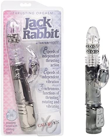 Calexotics нафрлачки оргазам Jackек зајак - вибратор со ротирачко вратило - возрасни сексуални играчки за парови - Клиторски Г -та масиво - црно