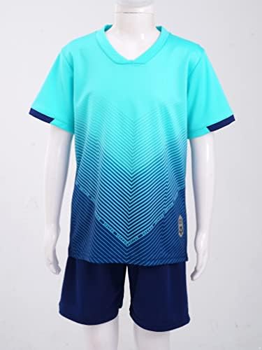 Tiaobug Kids Boys Atheticy Shorts Облека постави фудбалски дресови за тренинг на спортски тим за обука на 2 парчиња сет на активни облеки