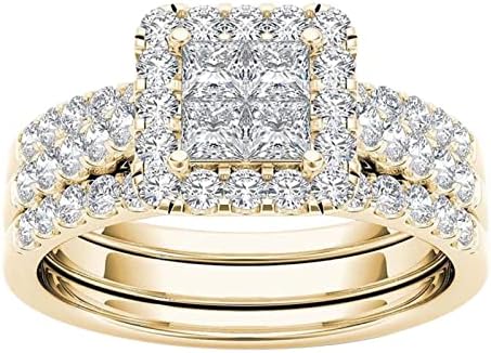 Класичен златен позлатен прстен прстен за двојки накит Вклучени цирконски прстени панк прстени за жени