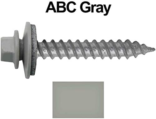 Метална завртка за покривање: 12 x 1-1/2 ABC Grey Hex Regerip Sheet Metage Croaf.