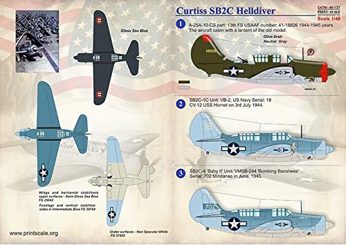Влажни решенија за авиони Влажни решенија за Curtiss SB2C Helldiver Decal 1/48 скала за печатење 48-137 детали за детали за авиони