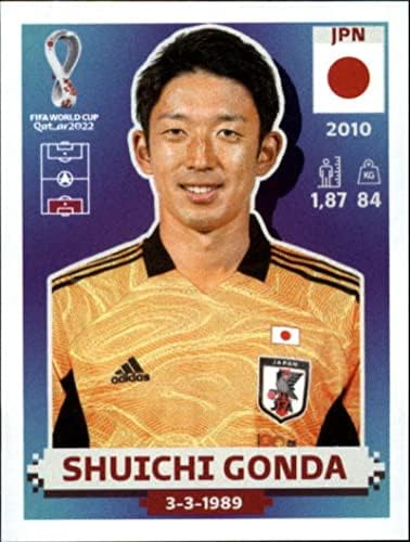2022 година на налепница Катар на Светскиот куп во Панини JPN3 Shuichi Gonda Group E Japan Mini Trader Carding Card
